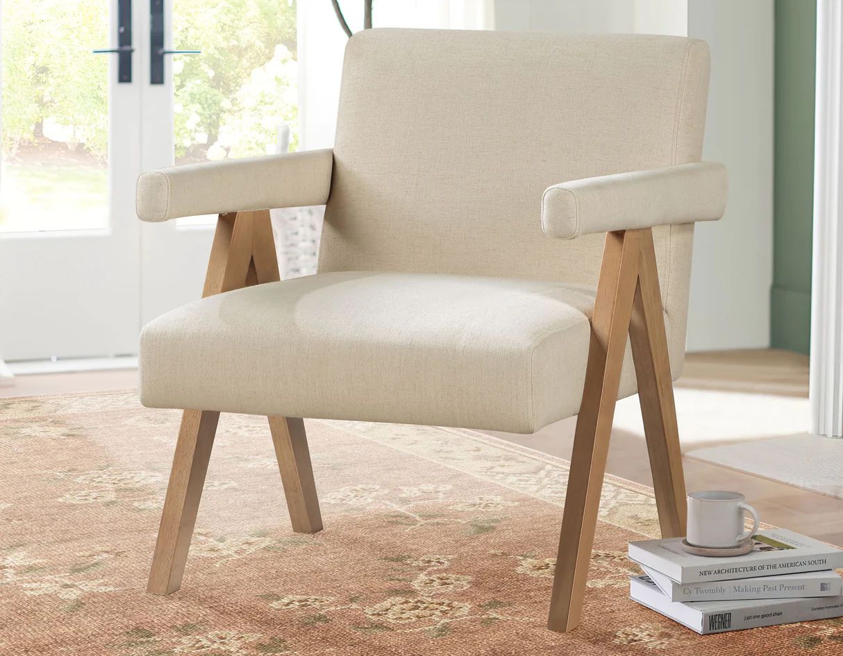 Comfortable lounge chair with soft upholstery