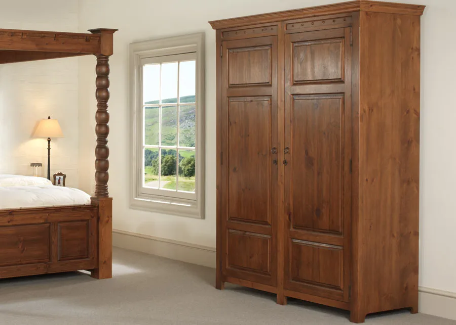 Elegant wooden wardrobe with spacious compartments